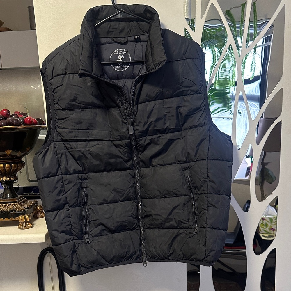 SAVE THE DUCK Men's Black Puffer Vest
